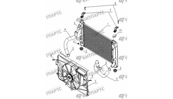 Радиатор охлаждения двигателя Geely Vision (FC)